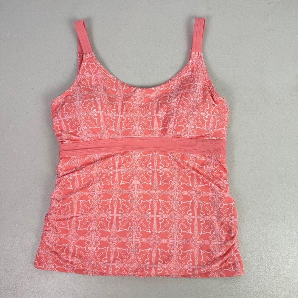 Talbots Cabana Life Coral Small Tankini Swim Top